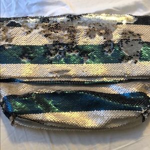 Anthropologie Sequin Foldover Magnetic Clutch